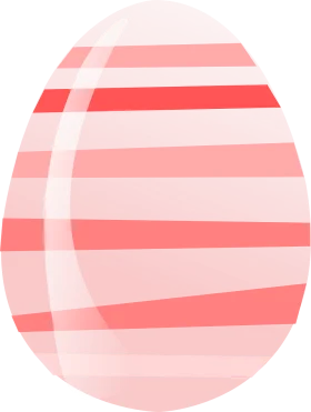 Pastel Pink Striped Easter Egg Clipart with Soft Gradient Layers