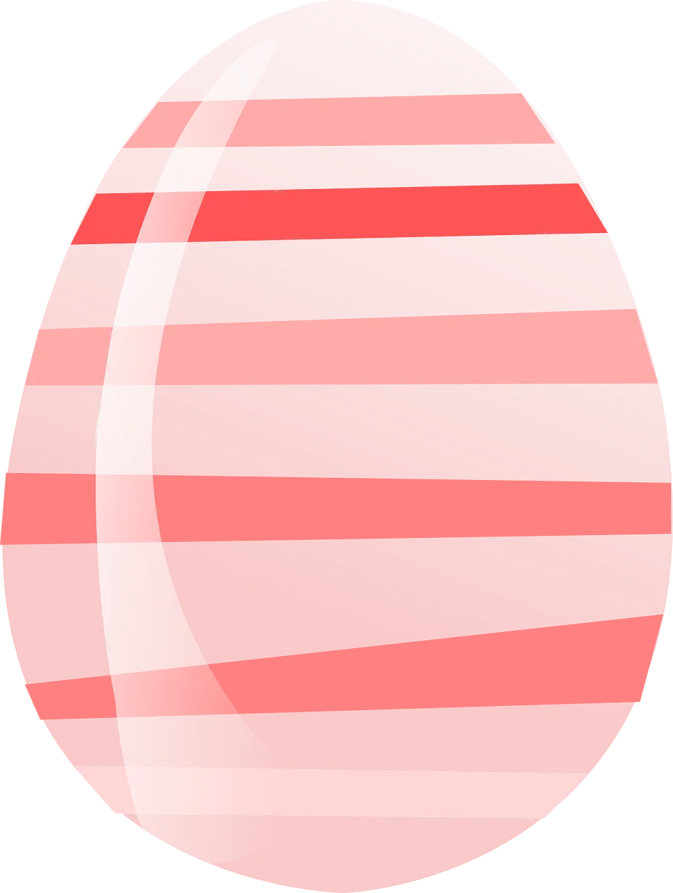Pastel Pink Striped Easter Egg Clipart with Soft Gradient Layers