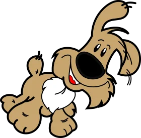 Playful Cartoon Canine Clipart: Adorable Brown Dog with Whimsical Expression