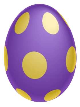 Playful Purple Easter Egg Clipart with Cheerful Yellow Polka Dot Pattern