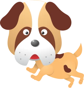 Playful St. Bernard Puppy Cartoon Clipart Illustration with Adorable Expression