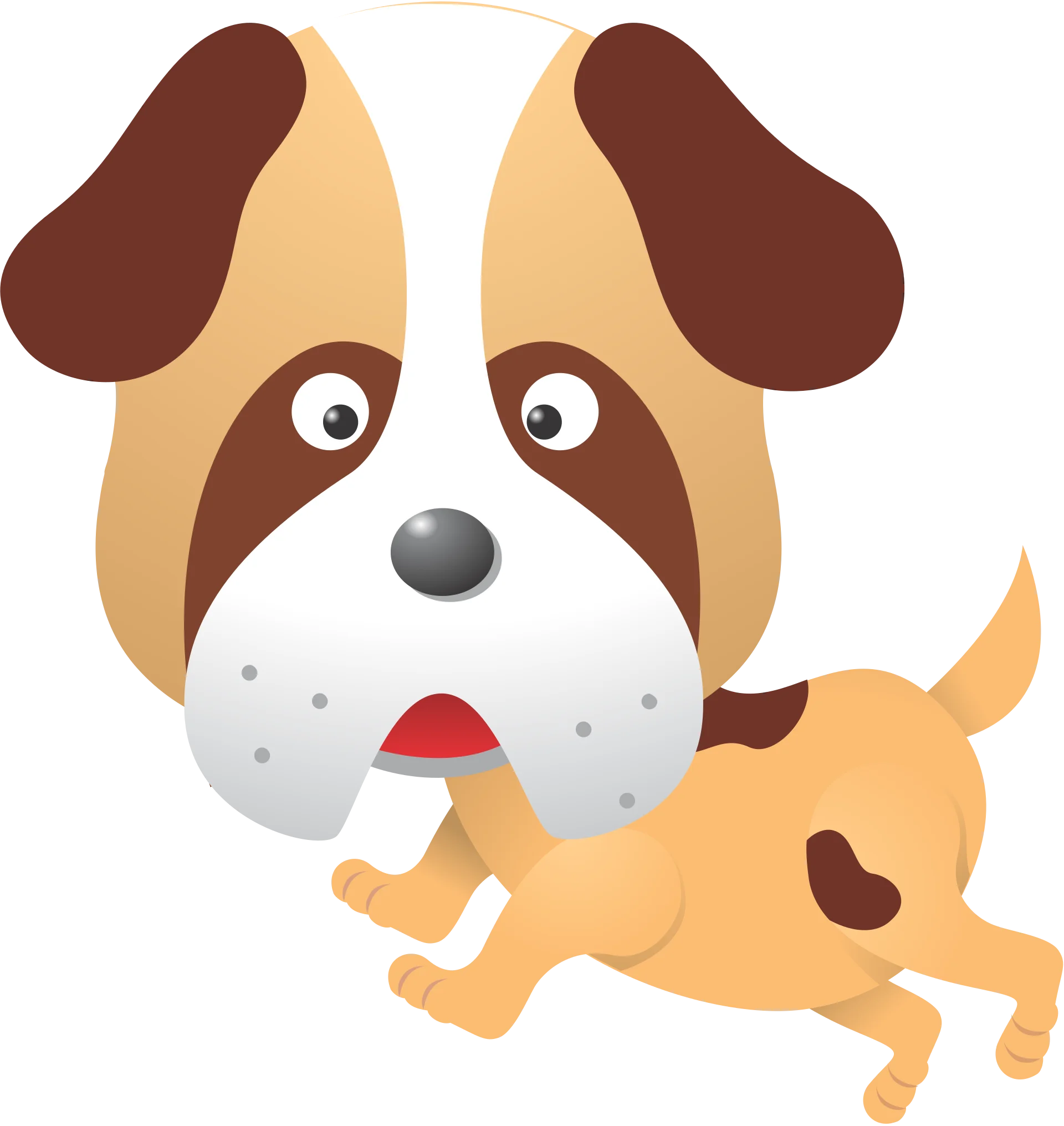 Playful St. Bernard Puppy Cartoon Clipart Illustration with Adorable Expression