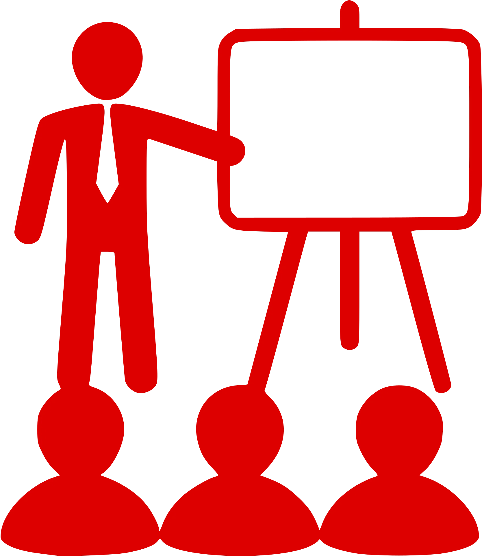 Professional Teaching Clipart Illustration of Presenter Guiding Audience Members