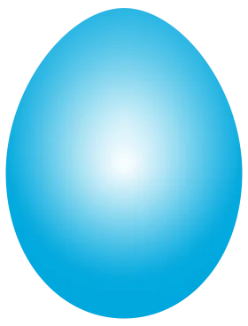Serene Blue Gradient Easter Egg Clipart with Soft Luminescent Radiance