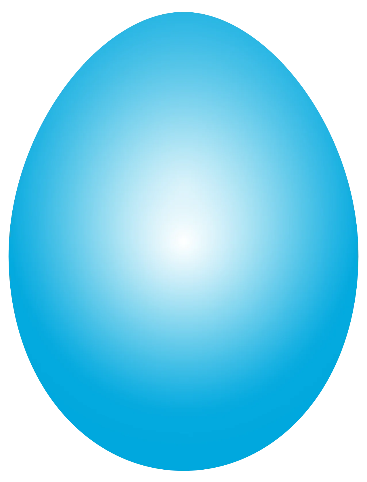 Serene Blue Gradient Easter Egg Clipart with Soft Luminescent Radiance
