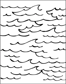 Serene Ocean Waves Clipart: Rhythmic Undulations of Maritime Tranquility