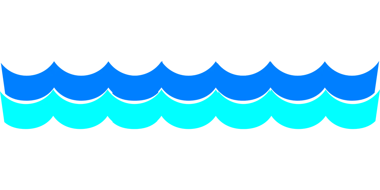 Serene Ocean Waves Clipart: Tranquil Blue Layers of Maritime Serenity