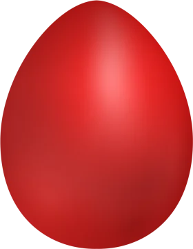 Smooth Crimson Easter Egg Clipart Design with Glossy Sheen and Symmetrical Shape