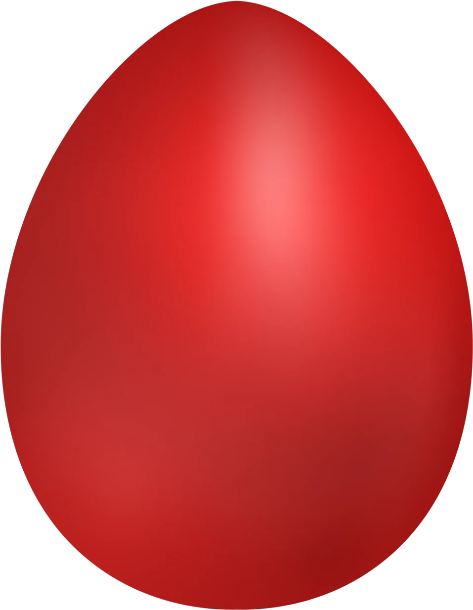 Smooth Crimson Easter Egg Clipart Design with Glossy Sheen and Symmetrical Shape