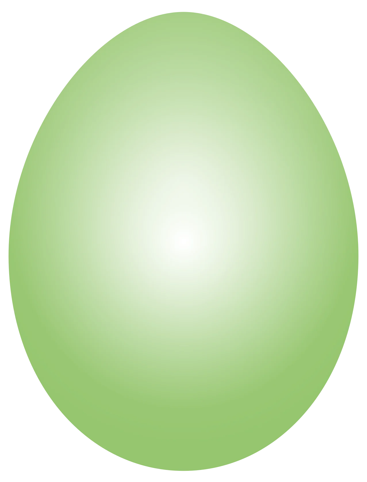 Soft Pastel Green Easter Egg Clipart with Smooth Gradient Texture