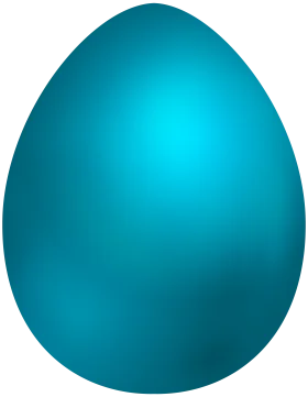 Tranquil Turquoise Easter Egg Clipart with Smooth Gradient Sheen