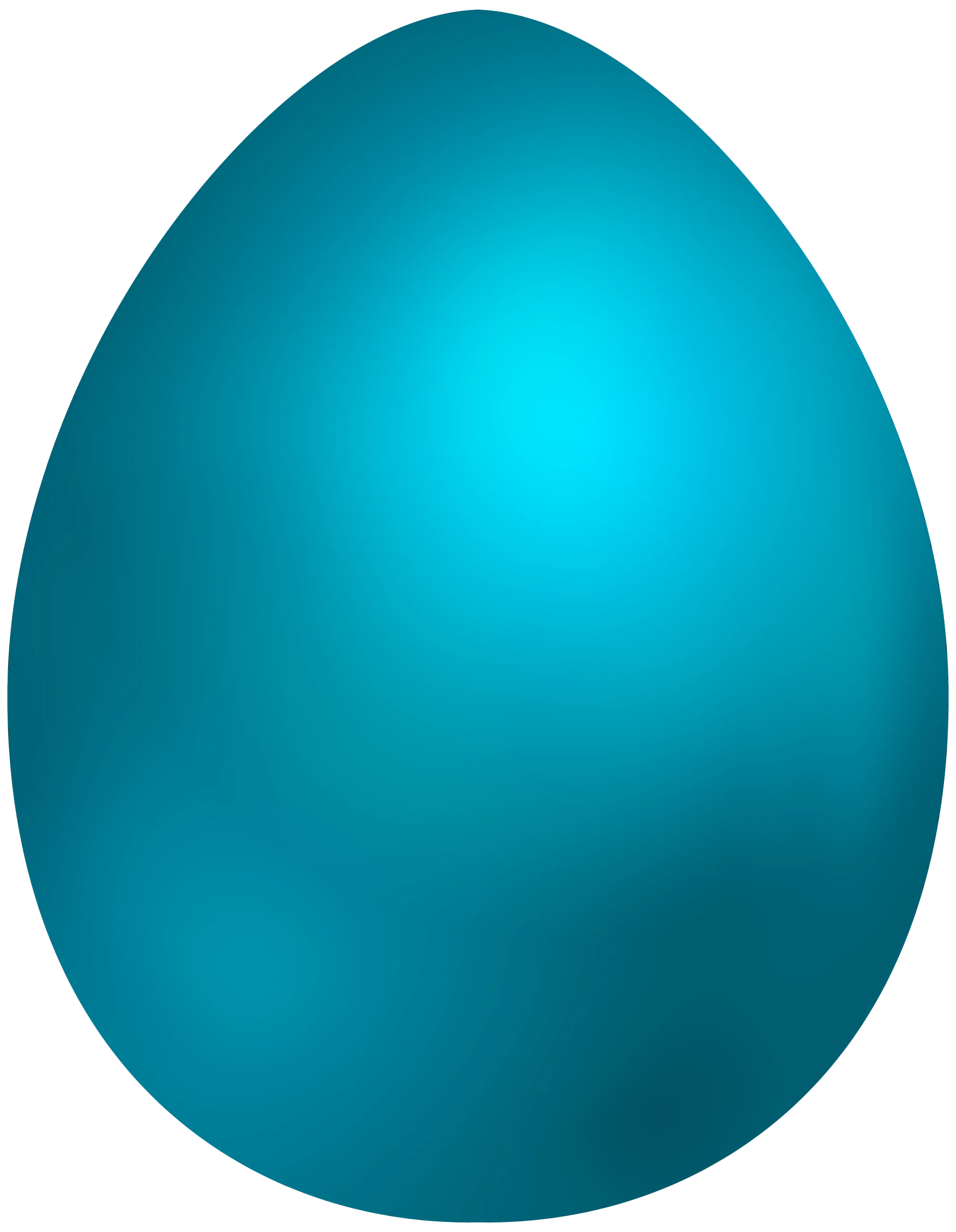 Tranquil Turquoise Easter Egg Clipart with Smooth Gradient Sheen