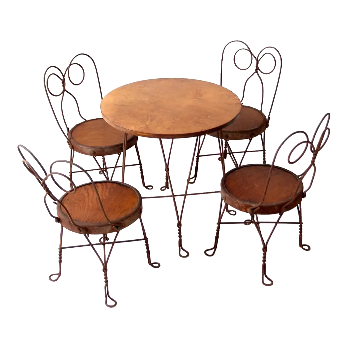 Vintage Ice Cream Parlor Style Wooden and Metal Bistro Clipart Set