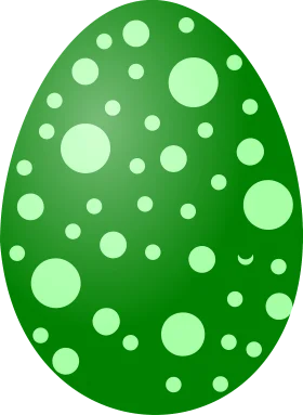 Whimsical Green Easter Egg Clipart with Playful Polka Dot Patterns and Gradient Shades