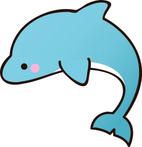 Adorable Blue Cartoon Dolphin Clipart with Cute Rounded Features