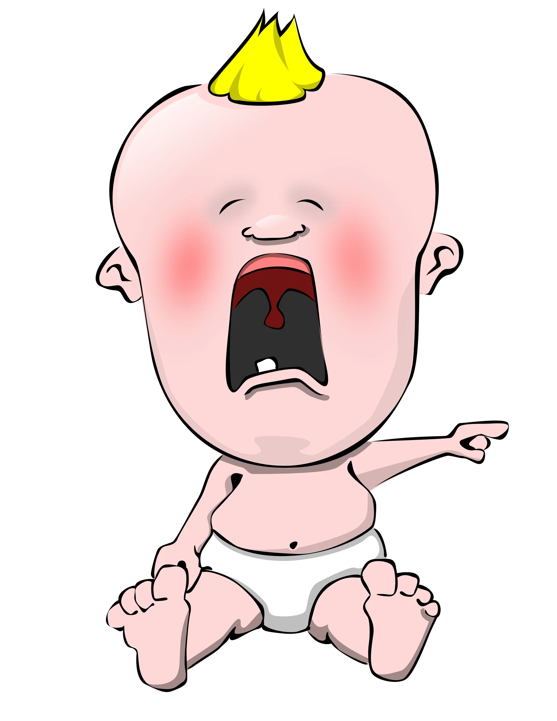 Adorable Cranky Baby Clipart Illustration - Emotional Tantrum Moment