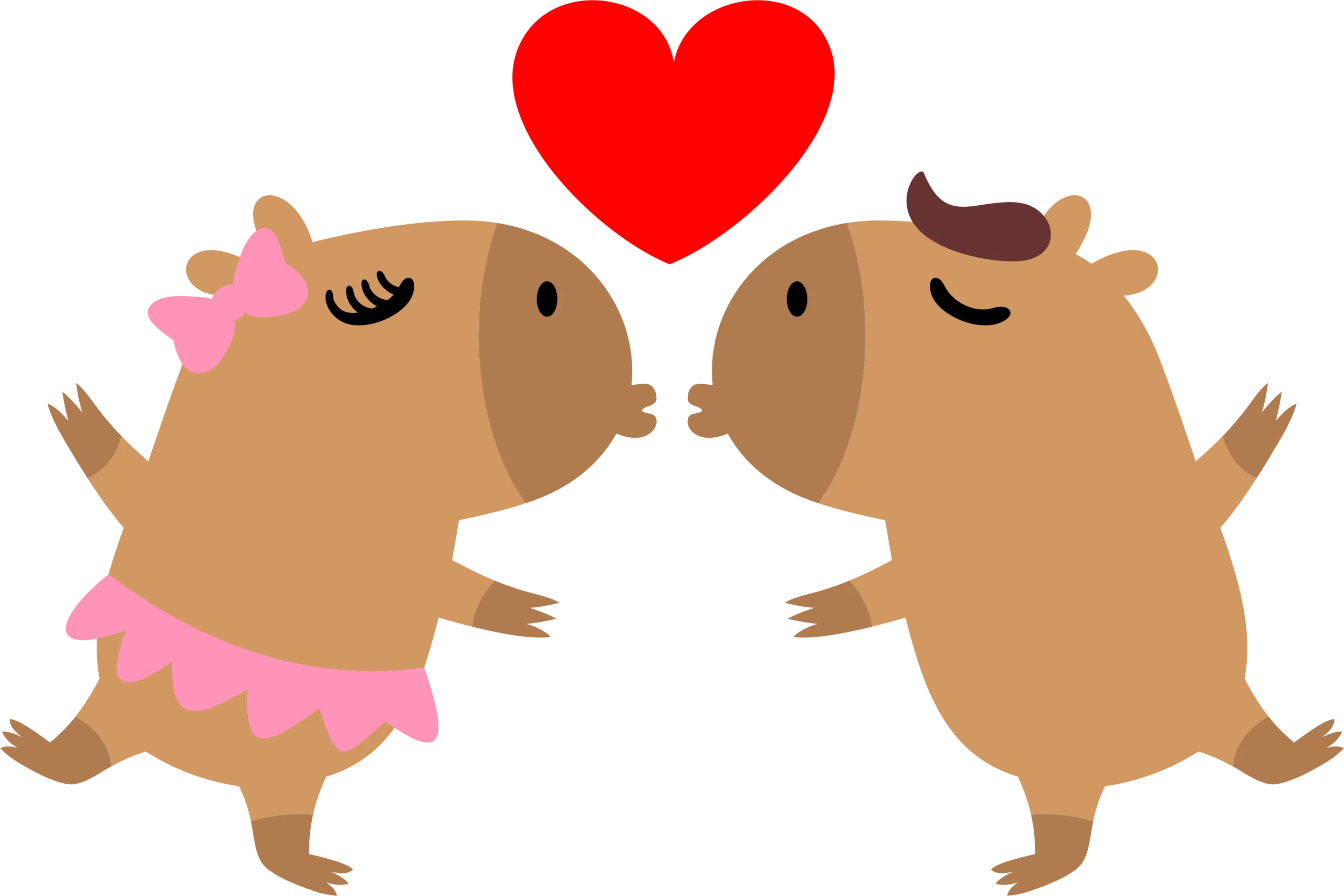 Adorable Hamster Couple in Love Sharing Romantic Clipart Moment