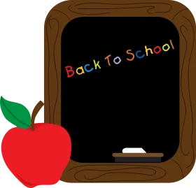 Charming Back to School Chalkboard and Apple Clipart Design for Educational Themes