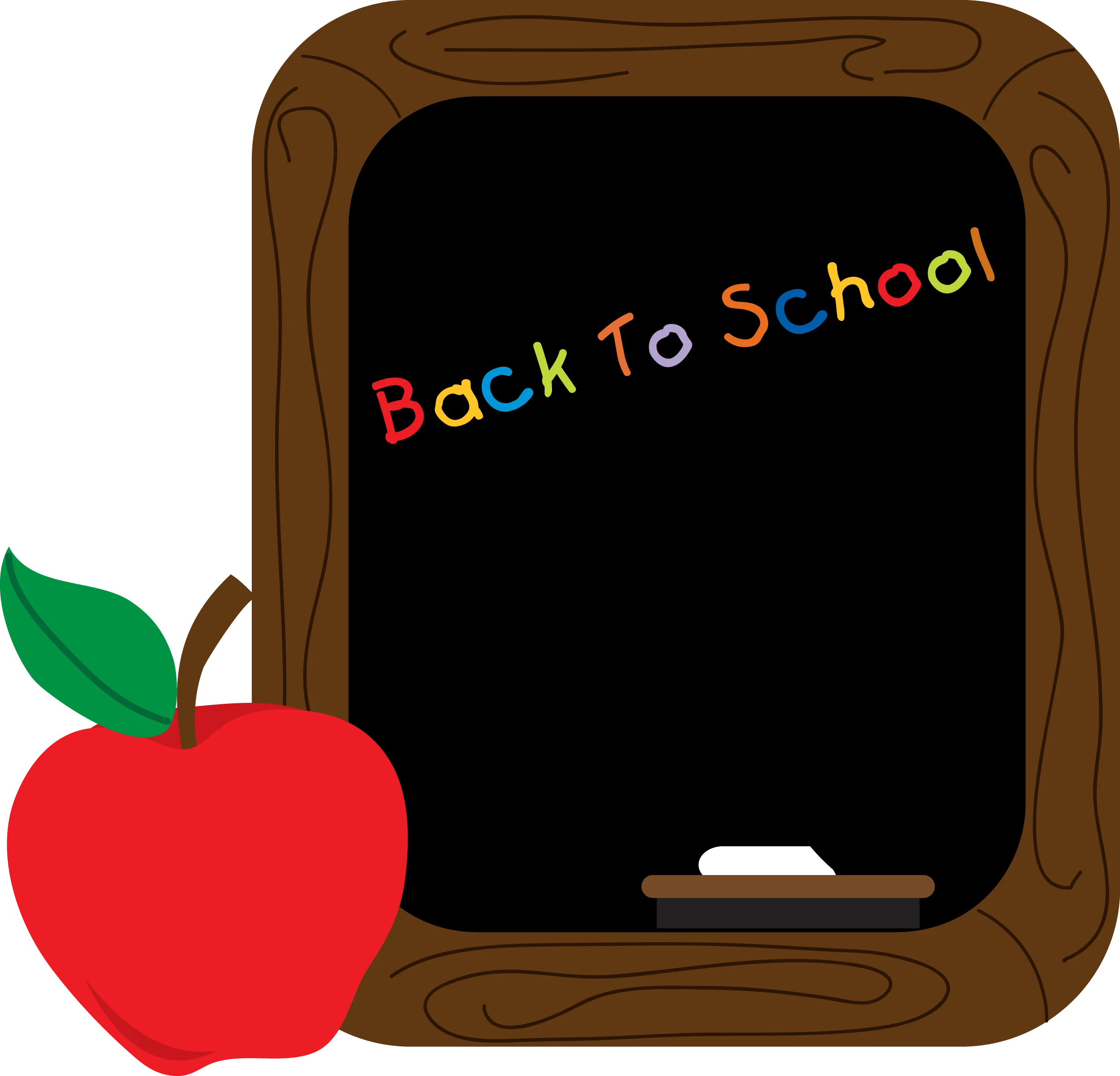 Charming Back to School Chalkboard and Apple Clipart Design for Educational Themes