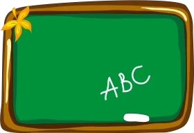 Charming Green School Chalkboard Clipart with Golden Bow Decoration