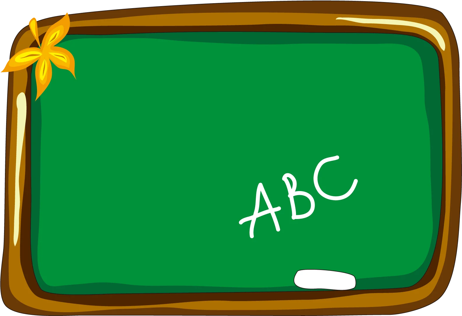 Charming Green School Chalkboard Clipart with Golden Bow Decoration