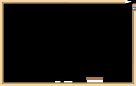 Classic Black Chalkboard Clipart with Wooden Frame and Chalk Tray