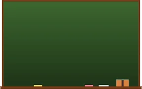 Classic Green Chalkboard Clipart with Wooden Chalk Tray and Eraser