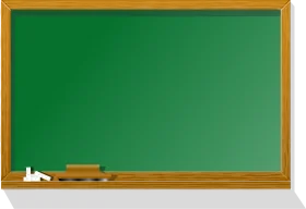 Classic Green Chalkboard Clipart with Wooden Frame and Chalk Tray Illustration