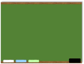 Classic Green Chalkboard Clipart with Wooden Frame and Chalk Tray