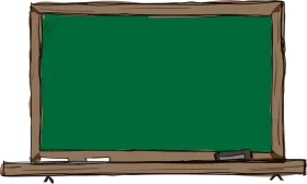 Classic Green Chalkboard Clipart with Wooden Frame and Chalk Tray