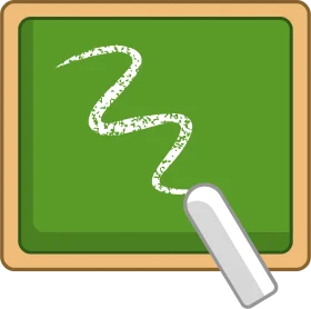 Classic Green Chalkboard with Wavy Chalk Line Clipart Illustration Design