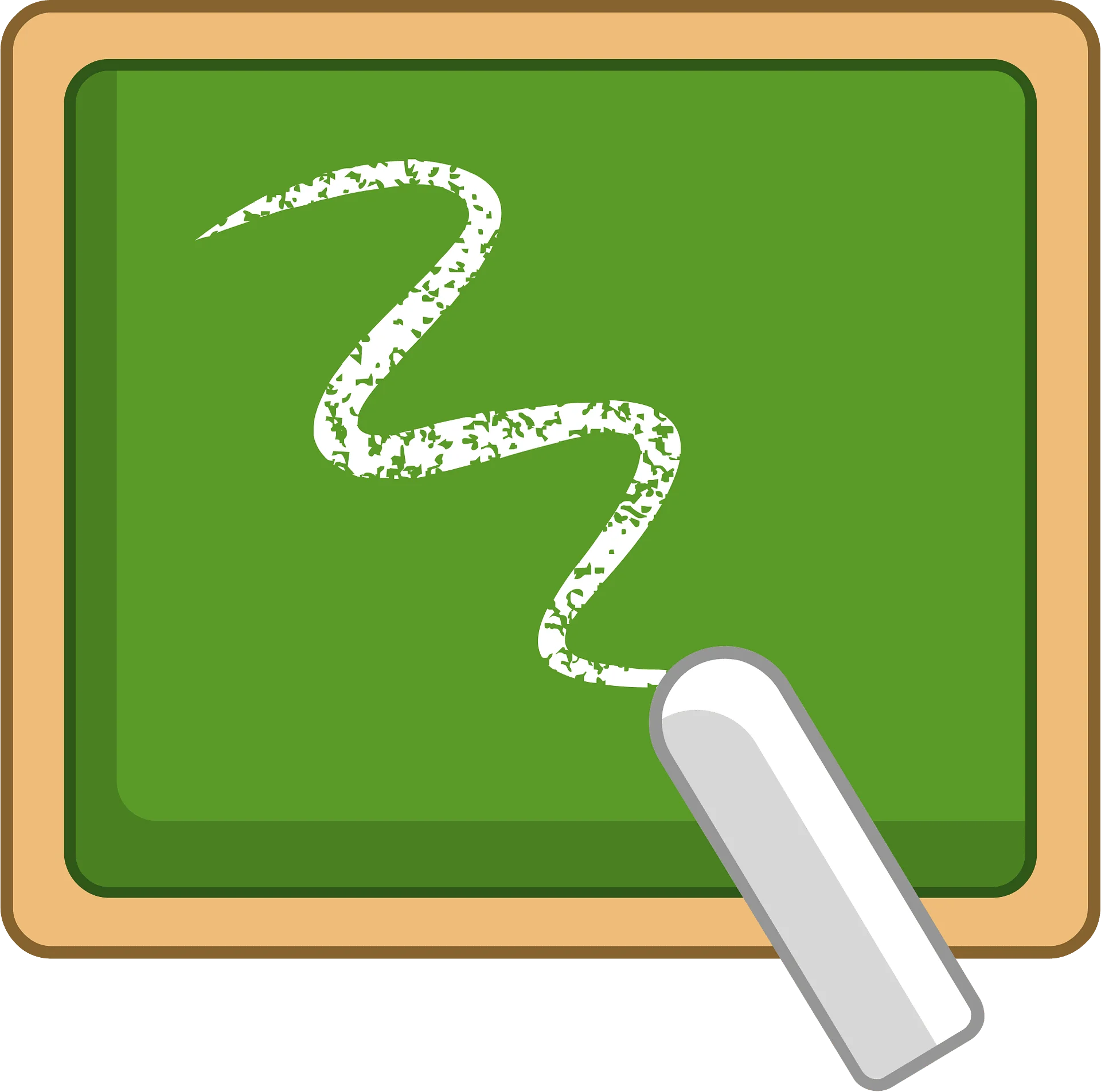Classic Green Chalkboard with Wavy Chalk Line Clipart Illustration Design