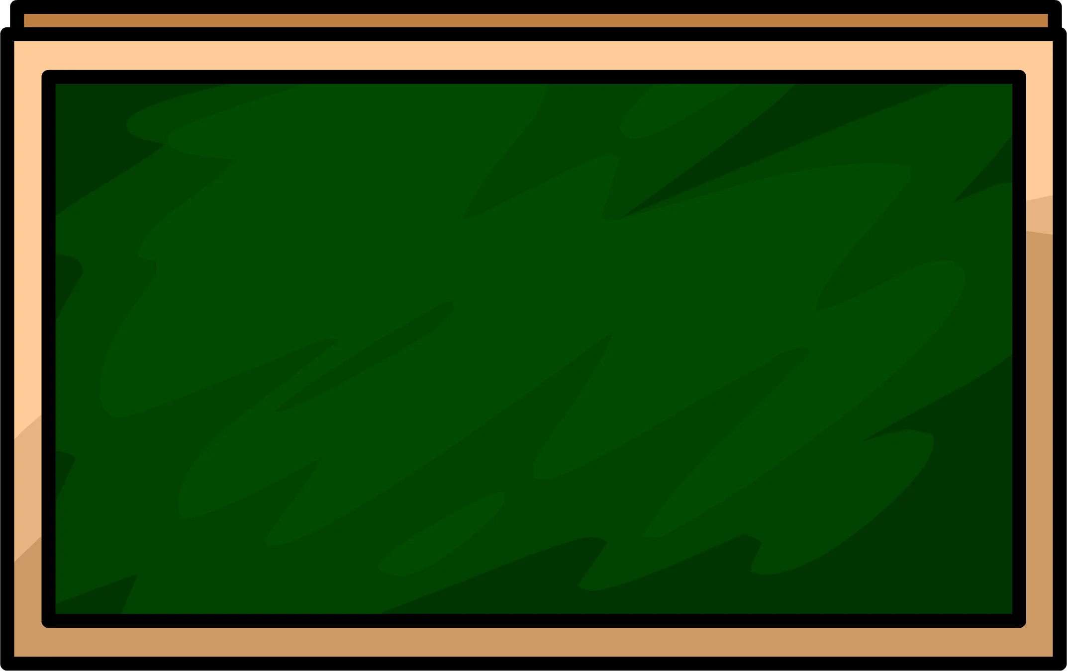 Classic Green School Chalkboard Clipart with Wooden Frame - Educational Design Element