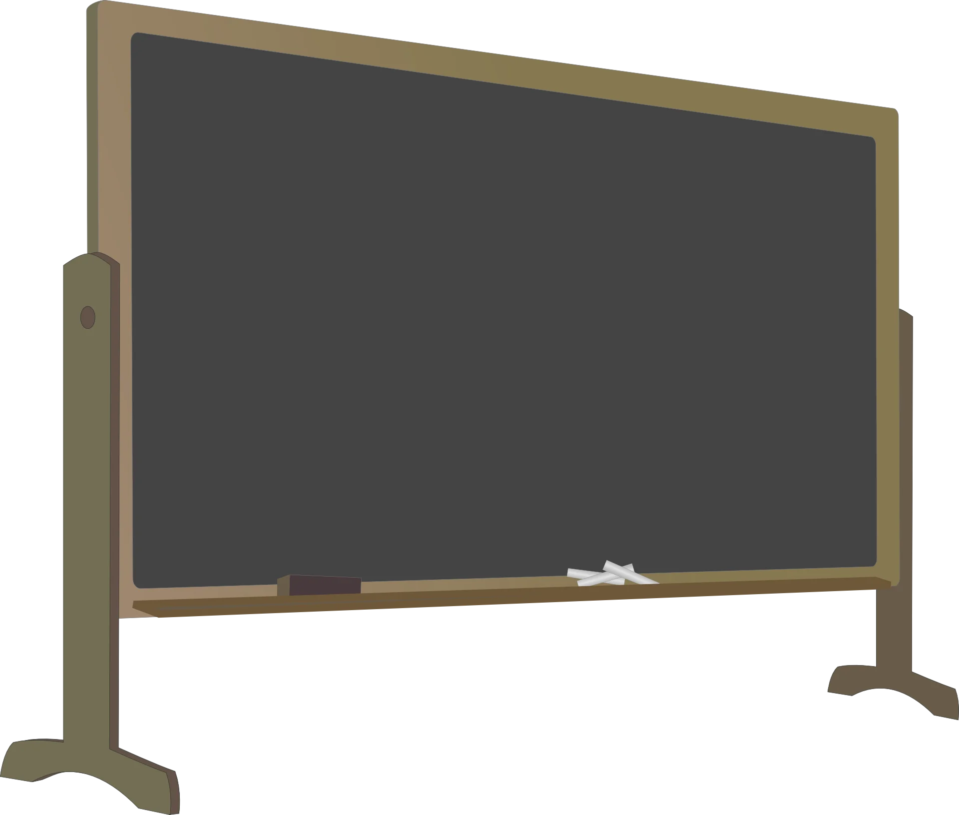 Classic Vintage Classroom Chalkboard Clipart with Wooden Frame and Stand