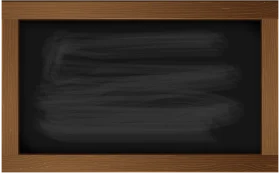 Classic Wooden-Framed Blank Chalkboard Clipart with Muted Texture