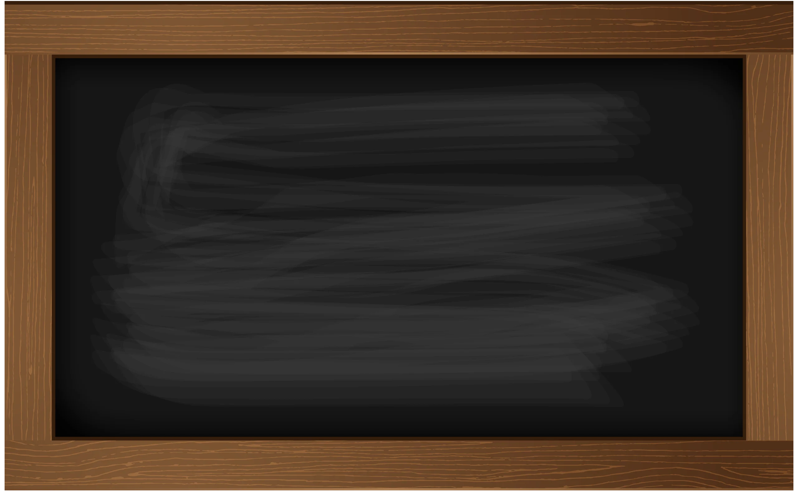 Classic Wooden-Framed Blank Chalkboard Clipart with Muted Texture