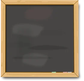 Classic Wooden-Framed Chalkboard Clipart with Soft Chalk Smudges and Texture