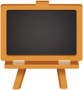 Classic Wooden Framed Chalkboard Clipart with Sturdy Tripod Stand