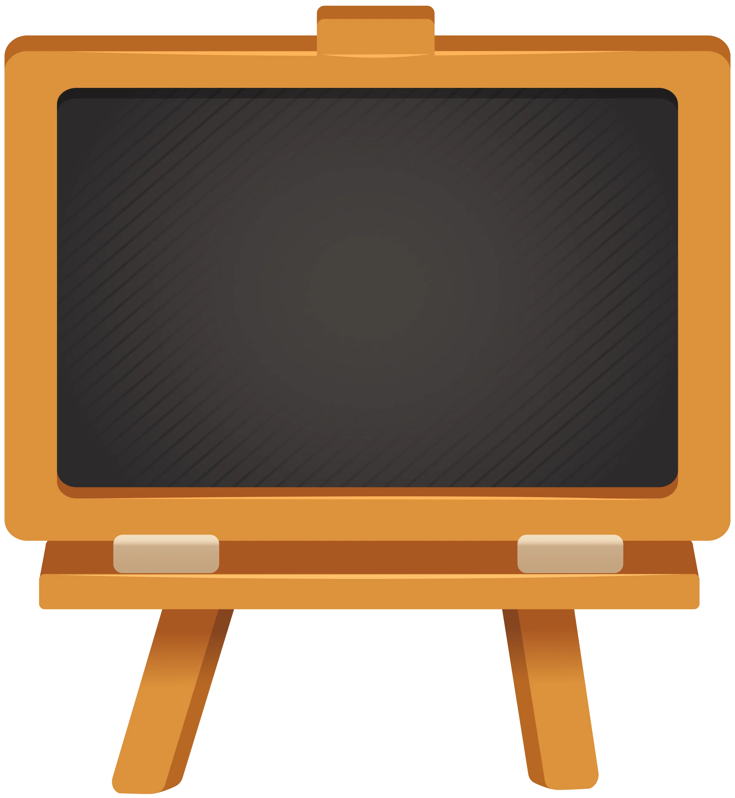 Classic Wooden Framed Chalkboard Clipart with Sturdy Tripod Stand
