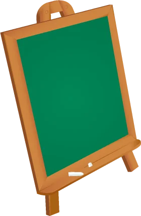 Classic Wooden Framed Green Chalkboard Clipart with Easel Stand