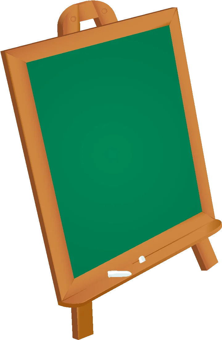 Classic Wooden Framed Green Chalkboard Clipart with Easel Stand