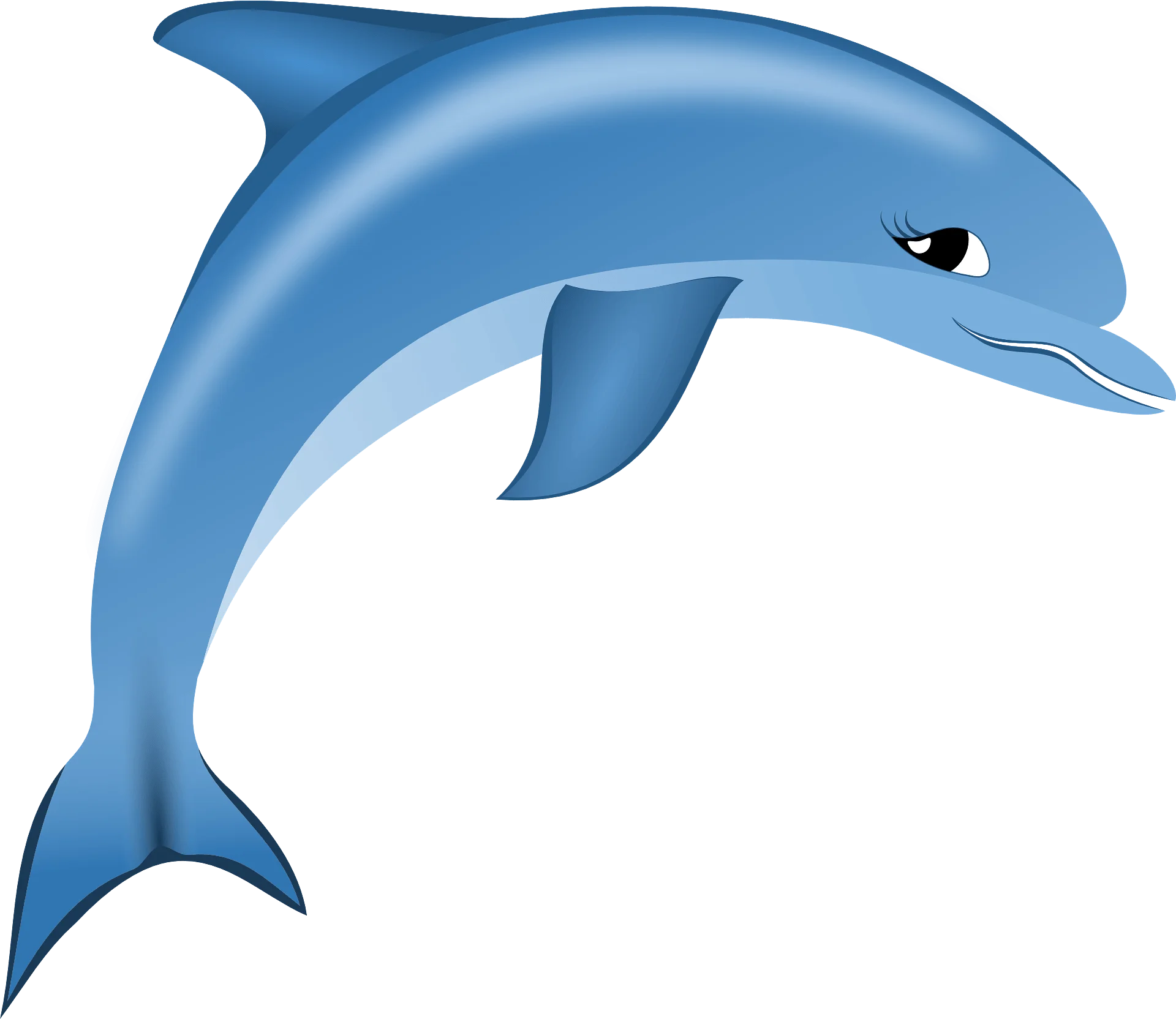 Elegant Azure Dolphin Leaping Gracefully - Charming Marine Clipart Design