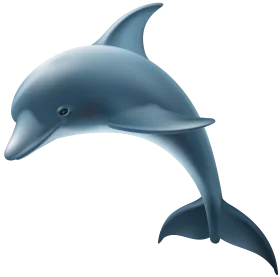 Elegant Blue Bottlenose Dolphin Leaping Gracefully - Marine Clipart Design
