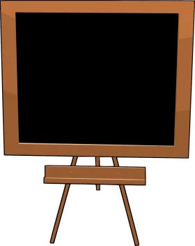 Elegant Wooden Framed Chalkboard Clipart on Classic Tripod Stand