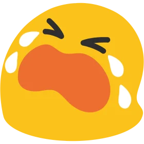 Emotional Blob Emoji Clipart: Intense Teary Yellow Cartoon Expression