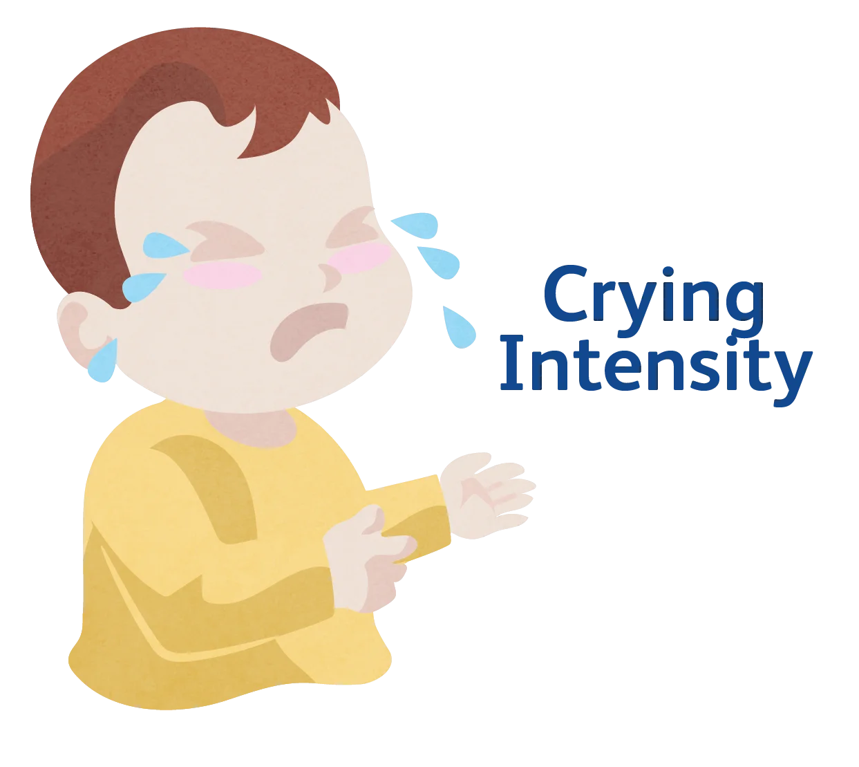 Emotional Cartoon Clipart of a Child Expressing Intense Crying Reaction