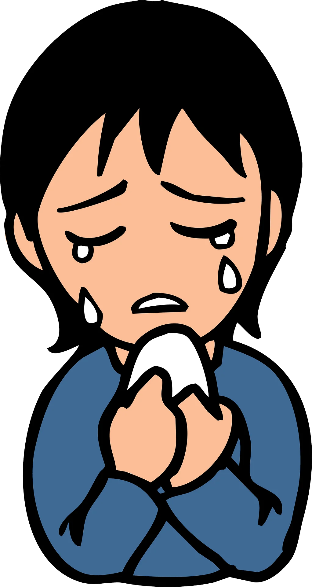 Emotional Distress Cartoon Clipart: A Heartfelt Moment of Sorrow and Vulnerability