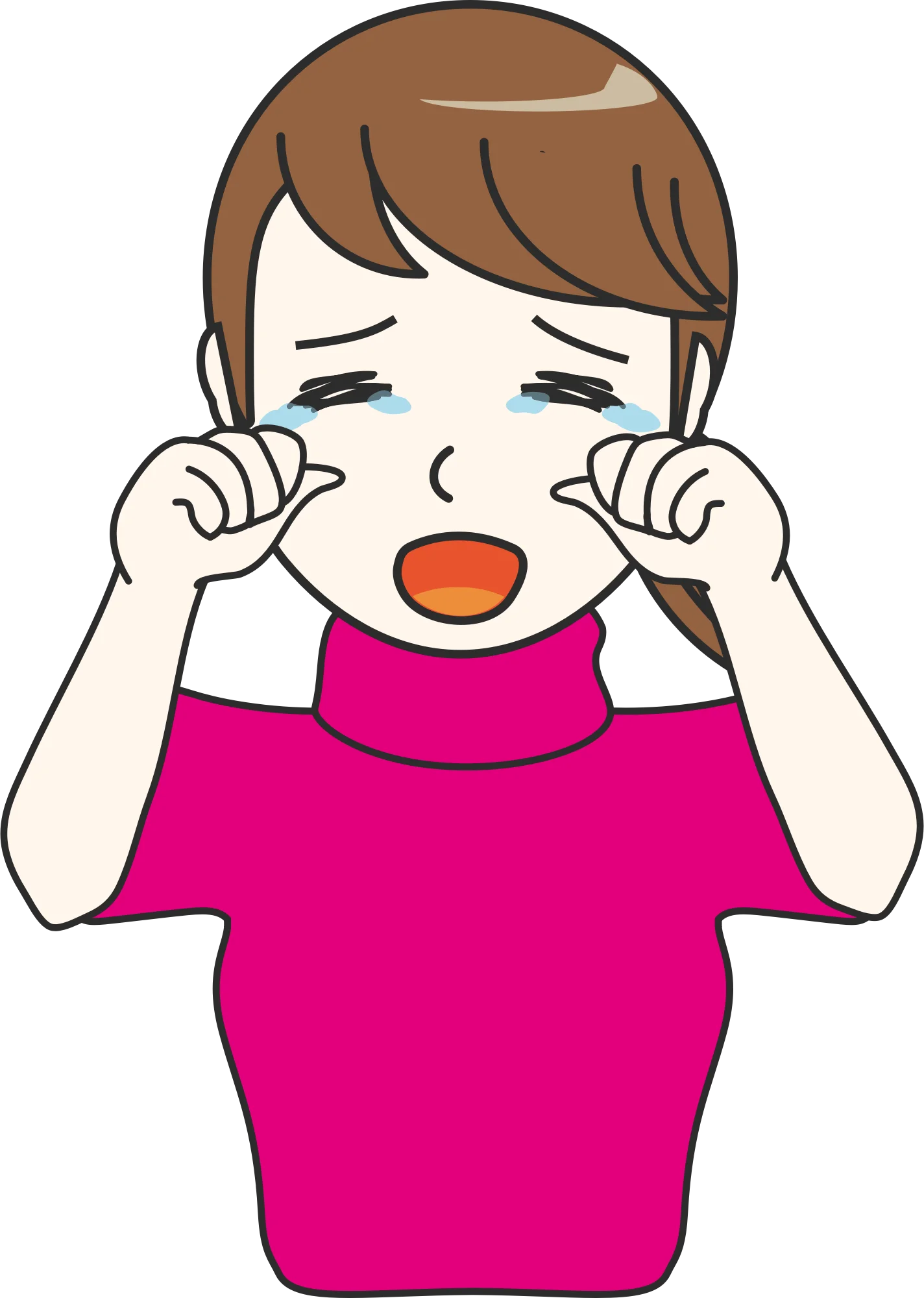 Emotional Distress Cartoon Clipart: A Tearful Moment of Overwhelming Feelings