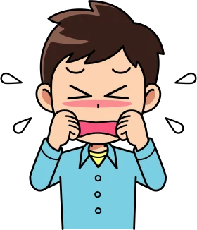 Emotional Distress Clipart: Young Boy Expressing Intense Feelings of Sadness
