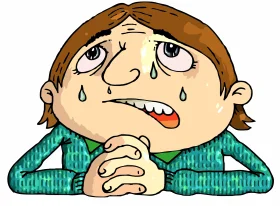 Emotional Distress Illustrated: A Tearful Cartoon Clipart Representation of Sorrow